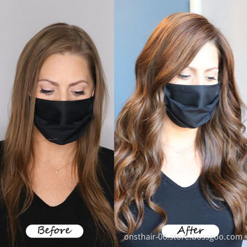 Factory 5 Clip Long curly Women Clip in Hair Extensions Black Brown High Temperature Synthetic Hair Piece
